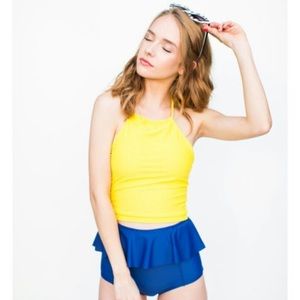 xS Yellow Kortni Jeane swimsuit TOP ONLY.